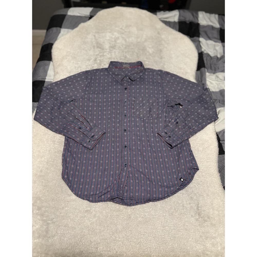 Marmot Women's Striped Button Down Shirt Size XL Back Buttons Red Blue Outdoors